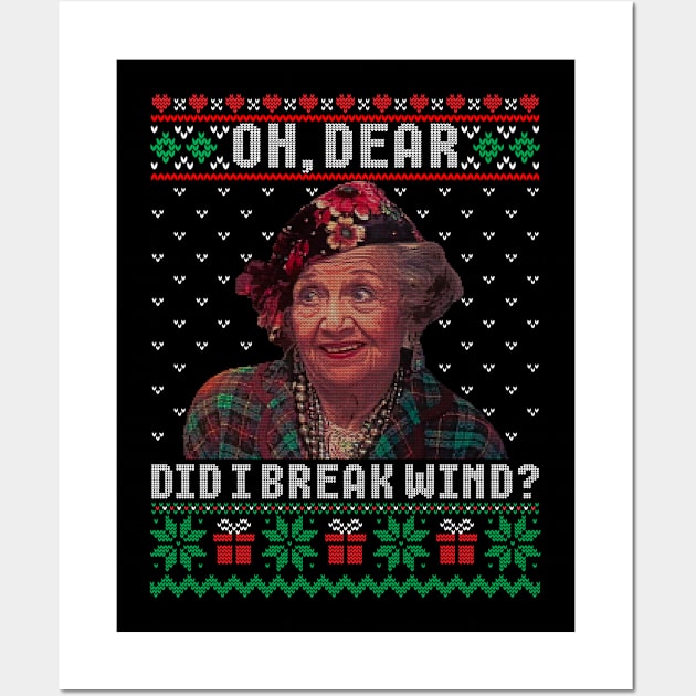 Christmas Vacation - Aunt Bethany Did I Just Break Wind - Ugly Christmas Sweater Wall Art by Stacy Peters Art